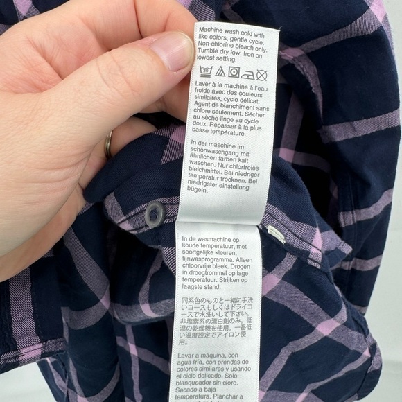 J. Crew Classic Fit Pink Purple Plaid Button Front Women 6 Western Preppy Top - Picture 7 of 8